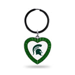 Wholesale Michigan State Green Rhinestone Heart Keychain