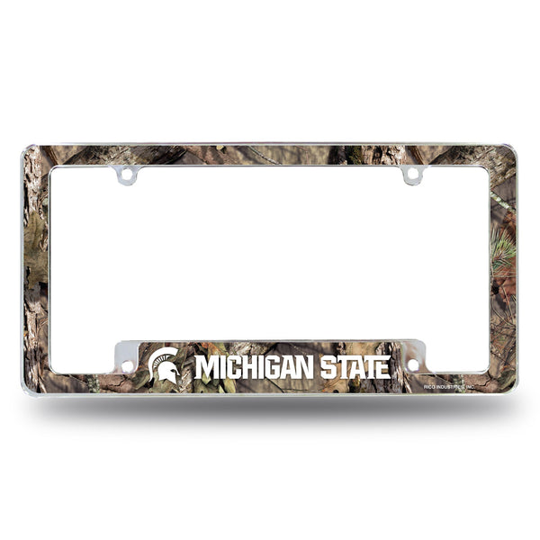 Wholesale Michigan State / Mossy Oak Camo Break-Up Country All Over Chrome Frame (Bottom Oriented)