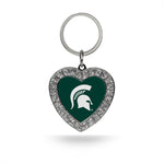 Wholesale Michigan State Rhinestone Heart Key Chain