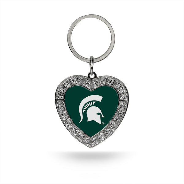 Wholesale Michigan State Rhinestone Heart Key Chain