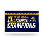 Wholesale Michigan University 11 Time College Football Champs Banner Flag