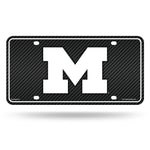 Wholesale Michigan University - Carbon Fiber Design - Metal Auto Tag