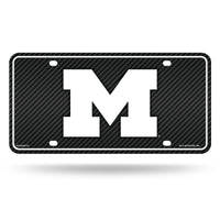 Wholesale Michigan University - Carbon Fiber Design - Metal Auto Tag