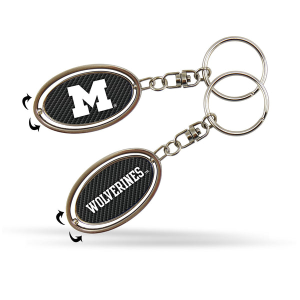 Wholesale Michigan University - Carbon Fiber Design - Spinner Keychain