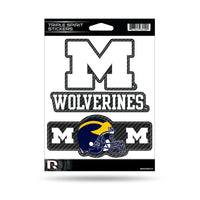 Wholesale Michigan University - Carbon Fiber Design - Triple Spirit Stickers