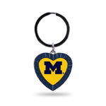 Wholesale Michigan University Navy Rhinestone Heart Keychain