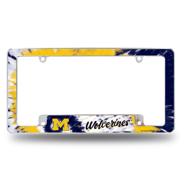 Wholesale Michigan University - Tie Dye Design - All Over Chrome Frame (Bottom Oriented)