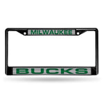 Wholesale Milwaukee Bucks Black Laser Chrome 12 x 6 License Plate Frame