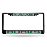 Wholesale Milwaukee Bucks Black Laser Chrome 12 x 6 License Plate Frame