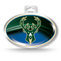 Wholesale Milwaukee Bucks Metallic Oval Sticker