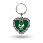 Wholesale Milwaukee Bucks Rhinestone Heart Key Chain