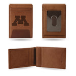 Wholesale Minnesota Golden Gophers Premium Leather Front Pocket Wallet