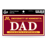 Wholesale Minnesota University 3" X 6" True Pride Decal - Dad