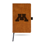 Wholesale Minnesota University Laser Engraved Brown Notepad With Elastic Band - Generic