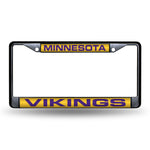 Wholesale Minnesota Vikings Black Laser Chrome 12 x 6 License Plate Frame