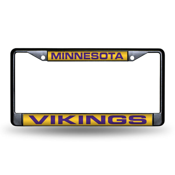 Wholesale Minnesota Vikings Black Laser Chrome 12 x 6 License Plate Frame