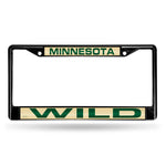 Wholesale Minnesota Wild Black Laser Chrome 12 x 6 License Plate Frame