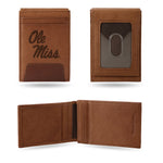 Wholesale Mississippi Rebels Premium Leather Front Pocket Wallet