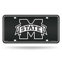 Wholesale Mississippi State - Carbon Fiber Design - Metal Auto Tag