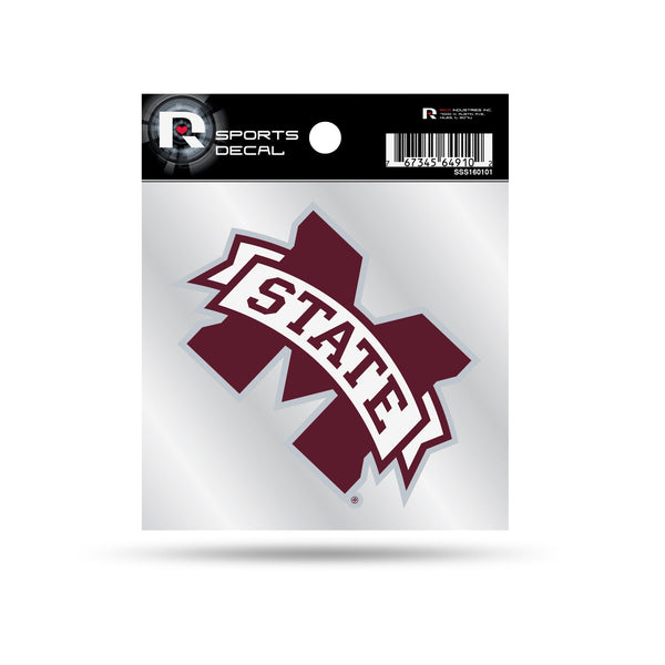 Wholesale Mississippi State Clear Backer Decal W/ Primary Logo (4"X4")