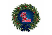 Wholesale Mississippi University Holiday Wreath Shape Cut Pennant