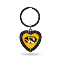 Wholesale Missouri University Black Rhinestone Heart Keychain