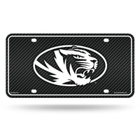 Wholesale Missouri University - Carbon Fiber Design - Metal Auto Tag