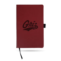 Wholesale Montana University Team Color Laser Engraved Notepad W/ Elastic Band -¬†Maroon