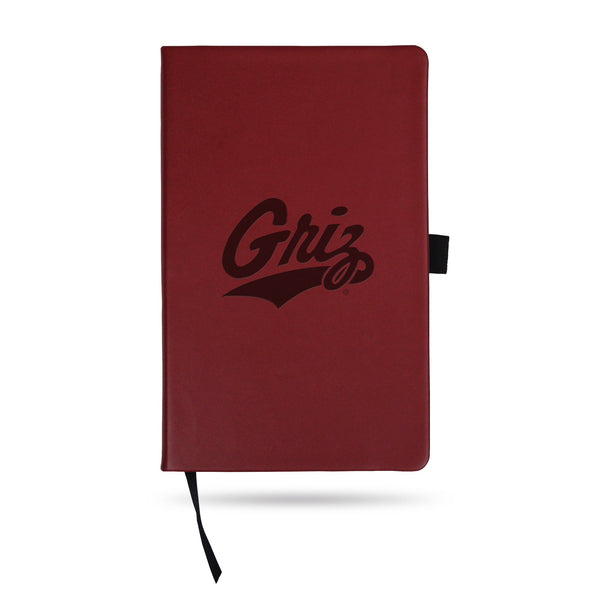 Wholesale Montana University Team Color Laser Engraved Notepad W/ Elastic Band -¬†Maroon