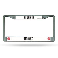 Wholesale NBA Atlanta Hawks 12" x 6" Silver Chrome Car/Truck/SUV Auto Accessory By Rico Industries