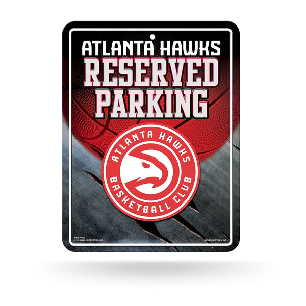 Wholesale NBA Atlanta Hawks 8.5" x 11" Metal Parking Sign - Great for Man Cave, Bed Room, Office, Home Décor By Rico Industries