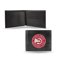 Wholesale NBA Atlanta Hawks Embroidered Genuine Leather Billfold Wallet 3.25" x 4.25" - Slim By Rico Industries