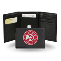 Wholesale NBA Atlanta Hawks Embroidered Genuine Leather Tri-fold Wallet 3.25" x 4.25" - Slim By Rico Industries