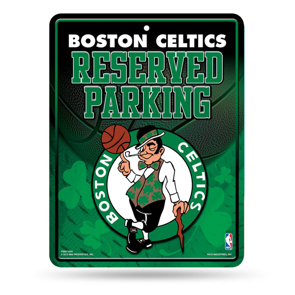 Wholesale NBA Boston Celtics 8.5" x 11" Metal Parking Sign - Great for Man Cave, Bed Room, Office, Home Décor By Rico Industries