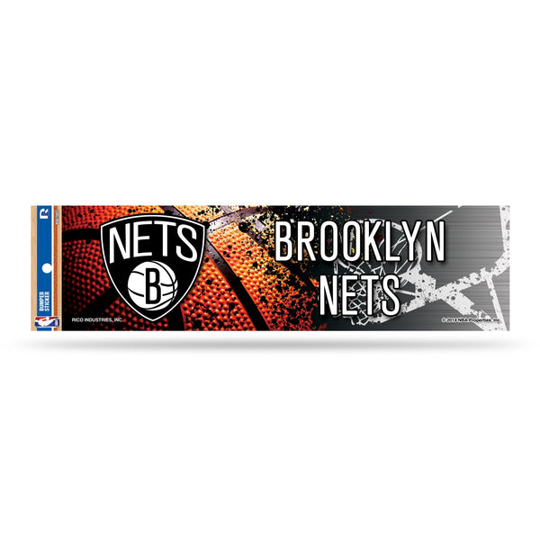 Wholesale NBA Brooklyn Nets 3" x 12" Car/Truck/Jeep Bumper Sticker By Rico Industries