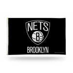 Wholesale NBA Brooklyn Nets 3' x 5' Classic Banner Flag - Single Sided - Indoor or Outdoor - Home Décor By Rico Industries