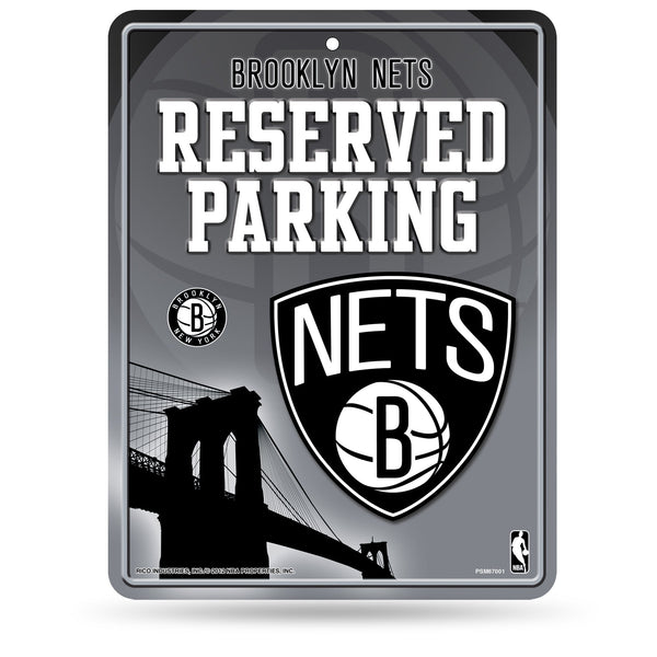 Wholesale NBA Brooklyn Nets 8.5" x 11" Metal Parking Sign - Great for Man Cave, Bed Room, Office, Home Décor By Rico Industries