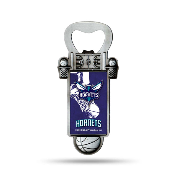 Wholesale NBA Charlotte Hornets Magnetic Bottle Opener, Stainless Steel, Strong Magnet to Display on Fridge By Rico Industries