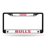Wholesale NBA Chicago Bulls 12" x 6" Black Metal Car/Truck Frame Automobile Accessory By Rico Industries