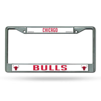 Wholesale NBA Chicago Bulls 12" x 6" Silver Chrome Car/Truck/SUV Auto Accessory By Rico Industries