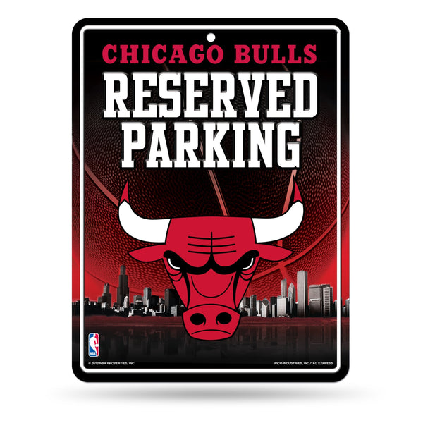 Wholesale NBA Chicago Bulls 8.5" x 11" Metal Parking Sign - Great for Man Cave, Bed Room, Office, Home Décor By Rico Industries