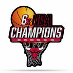 Wholesale NBA Chicago Bulls Multi Time Championship Shape Cut Pennant - Home and Living Room Décor - Soft Felt EZ to Hang By Rico Industries