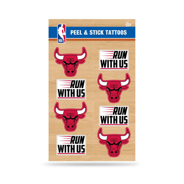 Wholesale NBA Chicago Bulls Peel & Stick Temporary Tattoos - Eye Black - Game Day Approved! By Rico Industries