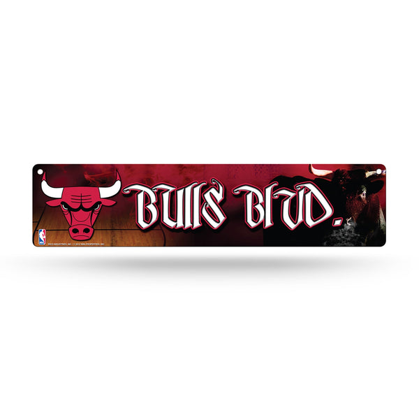 Wholesale NBA Chicago Bulls Plastic 4" x 16" Street Sign By Rico Industries