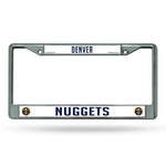 Wholesale NBA Denver Nuggets 12" x 6" Silver Chrome Car/Truck/SUV Auto Accessory By Rico Industries