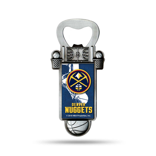 Wholesale NBA Denver Nuggets Magnetic Bottle Opener, Stainless Steel, Strong Magnet to Display on Fridge By Rico Industries