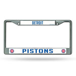 Wholesale NBA Detroit Pistons 12" x 6" Silver Chrome Car/Truck/SUV Auto Accessory By Rico Industries