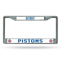 Wholesale NBA Detroit Pistons 12" x 6" Silver Chrome Car/Truck/SUV Auto Accessory By Rico Industries