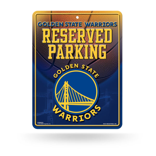 Wholesale NBA Golden State Warriors 8.5" x 11" Metal Parking Sign - Great for Man Cave, Bed Room, Office, Home Décor By Rico Industries