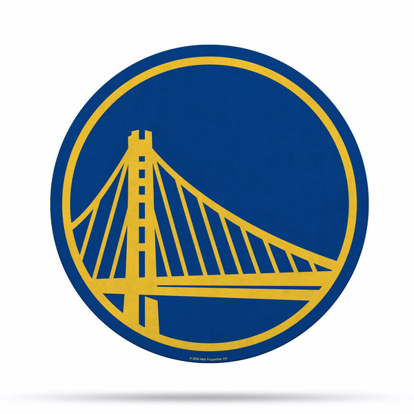 Wholesale NBA Golden State Warriors Classic Team Logo Shape Cut Pennant - Home and Living Room Décor - Soft Felt EZ to Hang By Rico Industries